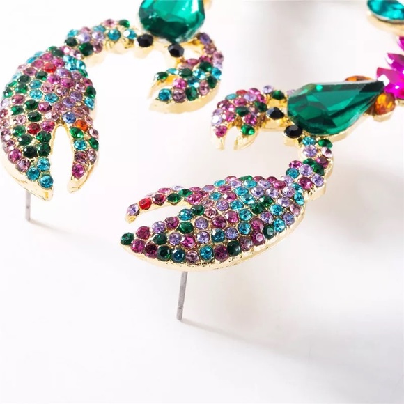 NWT Lobster Jeweled Stud Earrings - Picture 4 of 5
